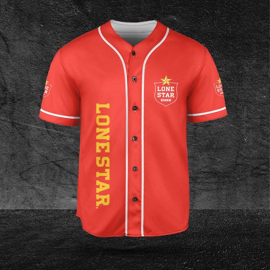 Lone Star Red Baseball Jersey, Beer Lovers Jersey, Vodka Lovers Jersey