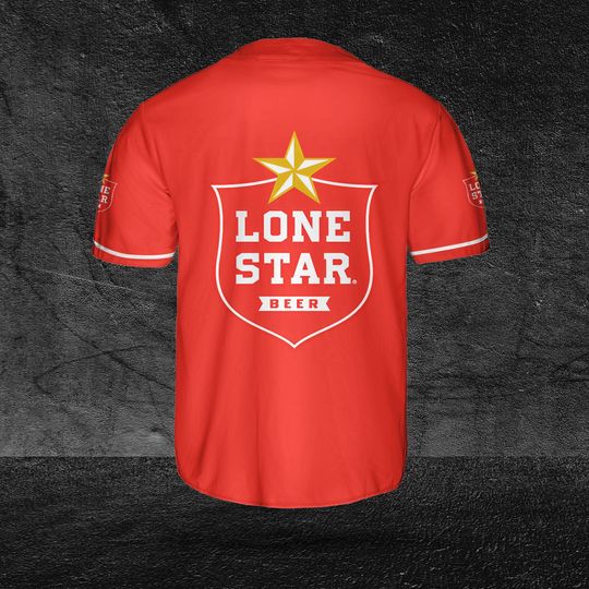 Lone Star Red Baseball Jersey, Beer Lovers Jersey, Vodka Lovers Jersey