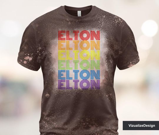Elton John Rainbow Bleached 3D T shirt