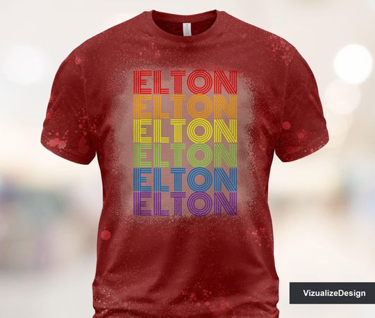 Elton John Rainbow Bleached 3D T shirt
