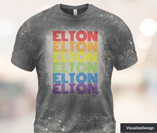 Elton John Rainbow Bleached 3D T shirt