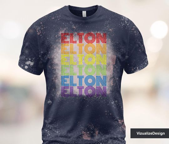 Elton John Rainbow Bleached 3D T shirt