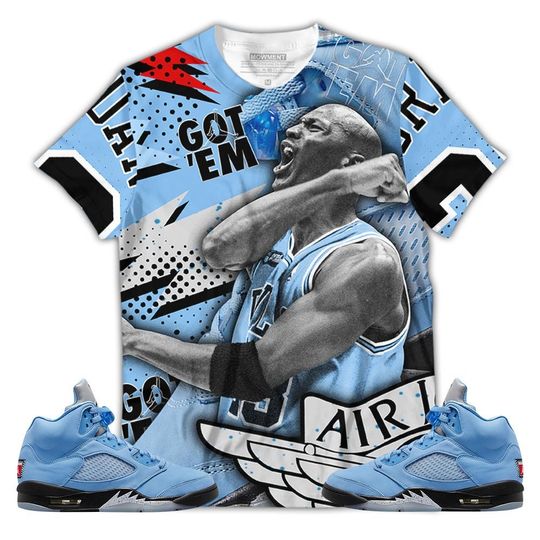 Goat Number 23 Sneaker Shirt Match Retro University Blue 5s Tee