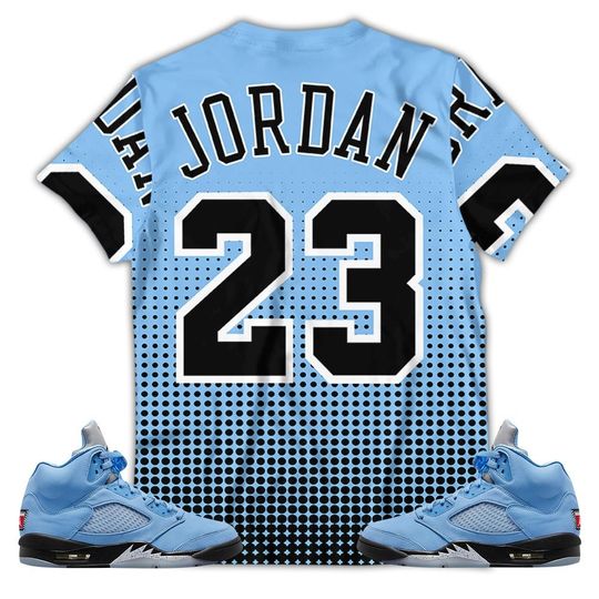 Goat Number 23 Sneaker Shirt Match Retro University Blue 5s Tee