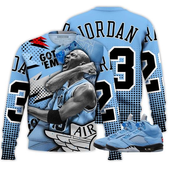 Goat Number 23 Sneaker Shirt Match Retro University Blue 5s Tee