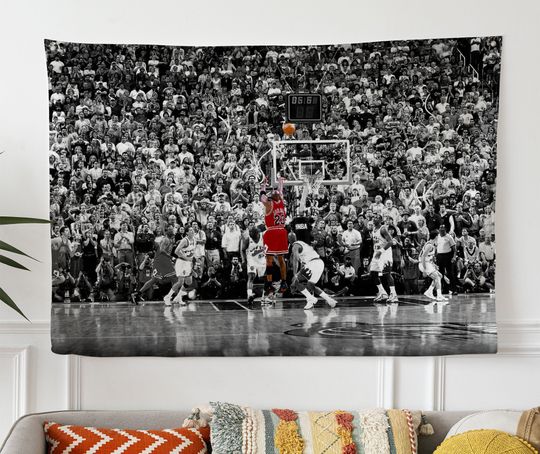 Michael Jordan Last Shot Tapestry,  Basketball Tapestry
