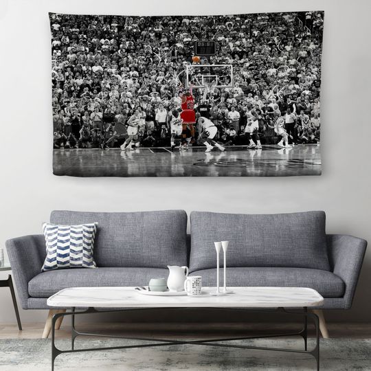 Michael Jordan Last Shot Tapestry,  Basketball Tapestry