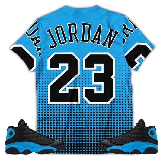 Goat Number 23 Sneaker Shirt Match Black University Blue 13s Tee