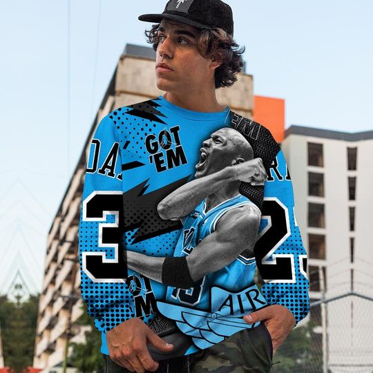 Goat Number 23 Sneaker Shirt Match Black University Blue 13s Tee