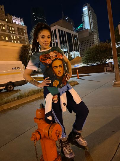 Frida  All Over Sublimation Print T-shirt