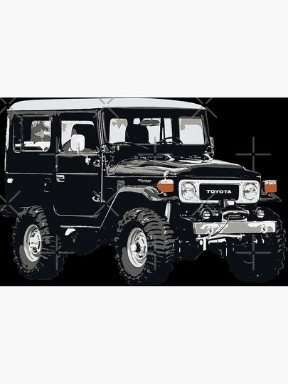 Land Cruiser FJ40 4x4 (on black) Premium Matte Vertical Poster
