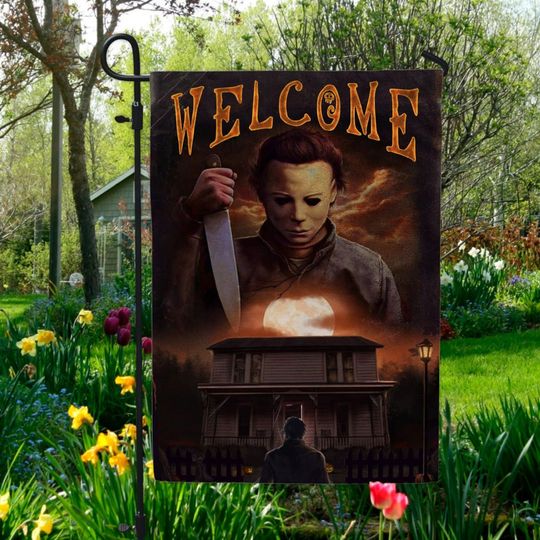 Halloween Welcome Michael Myers Horror Character Garden Flag