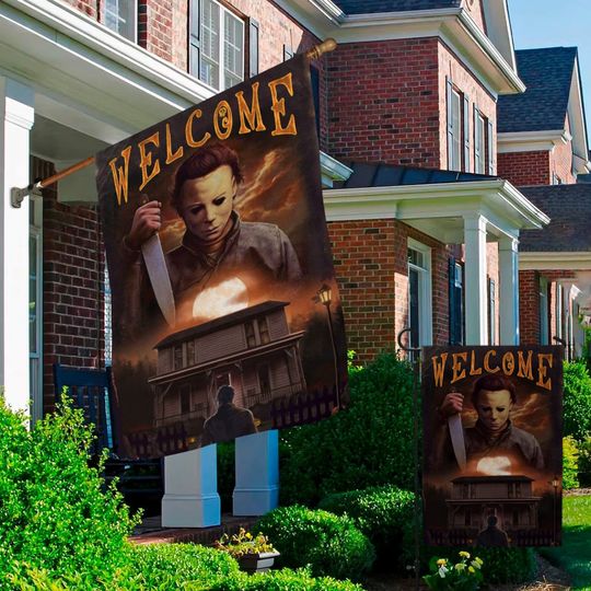 Halloween Welcome Michael Myers Horror Character Garden Flag