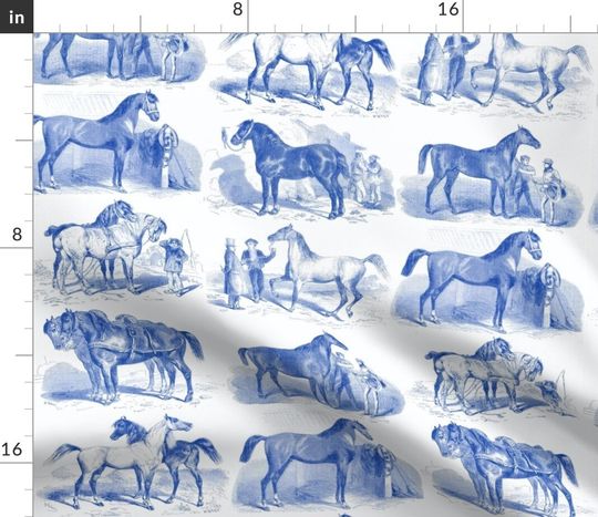 Equestrian Toile Throw Pillow