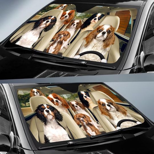 Cavalier King Charles Spaniel Car Sun Shade, Cavalier Spaniel Car Sunshade
