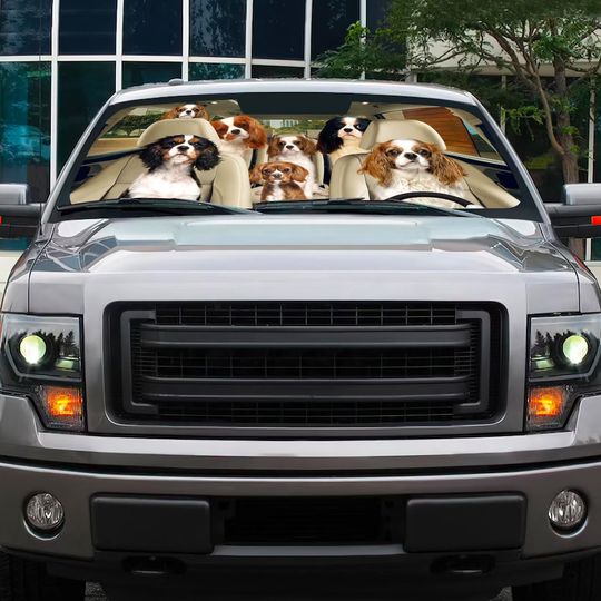 Cavalier King Charles Spaniel Car Sun Shade, Cavalier Spaniel Car Sunshade