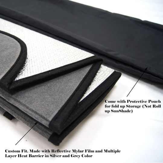 Tuningpros Fit Car Windshield Sun Shade Protector, Sunshade Visor Silver & Grey