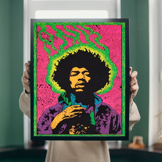 Vintage 1960's Jimi Hendrix Music Poster