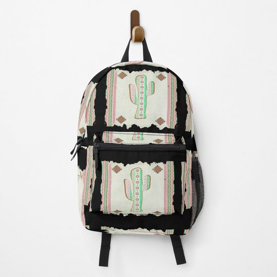 Native American Pattern Aztec Cactus Boho Chic Backpack