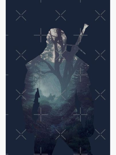 GERALT THE WITCHER MINIMALIST Premium Matte Vertical Poster