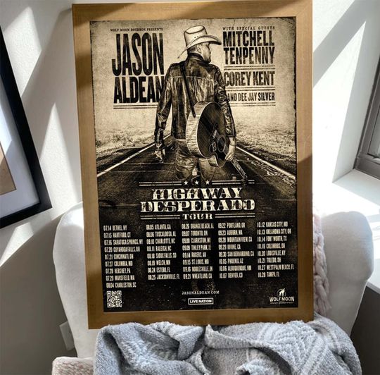 Jason Aldean Highway Desperado Tour 2023 Poster