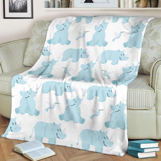 Rhinoceros Blanket - Rhinos Fleece Blanket