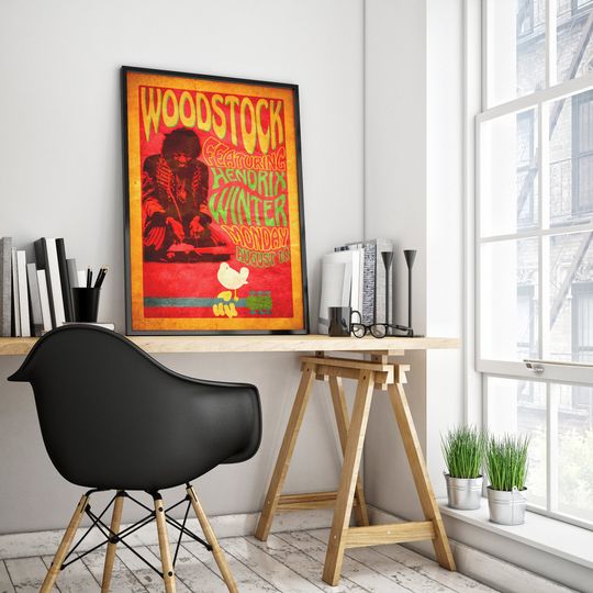 Jimi Hendrix Poster | Jimi Hendrix - Woodstock 1969 Poster