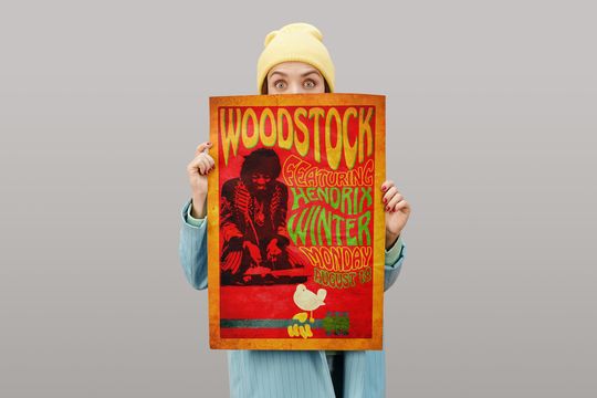 Jimi Hendrix Poster | Jimi Hendrix - Woodstock 1969 Poster