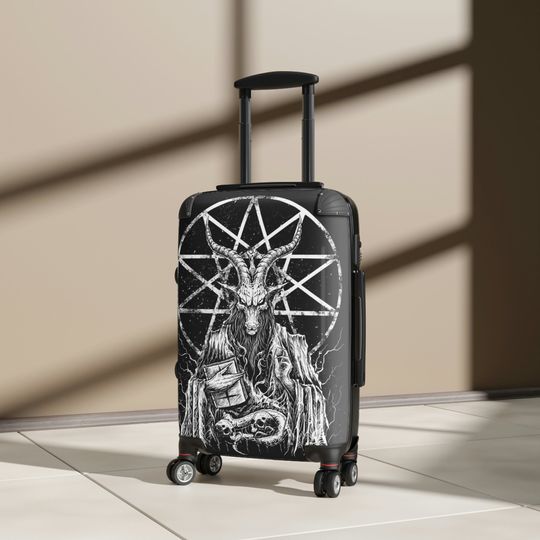 Goth Baphomet Suitcase Cover, Gothic Luggage Cover, Travel Bag