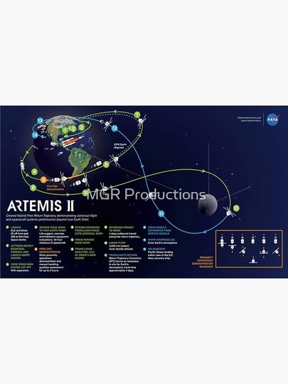 Artemis 2 NASA Infographic Premium Matte Vertical Poster
