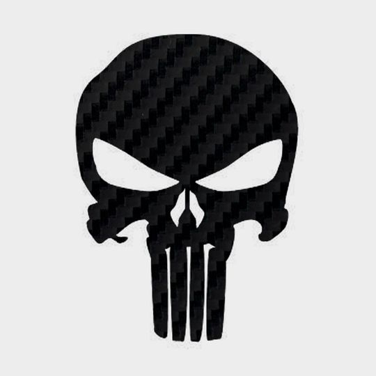 Punisher Skull Decal - Carbon Fiber Vinyl Sticker