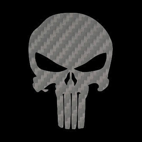 Punisher Skull Decal - Carbon Fiber Vinyl Sticker