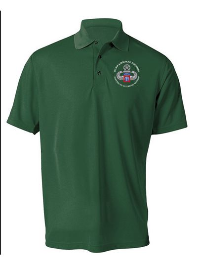 82nd Airborne Division Embroidered Moisture Wick Polo Shirt