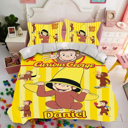 Personalized Curious George Bedding Set