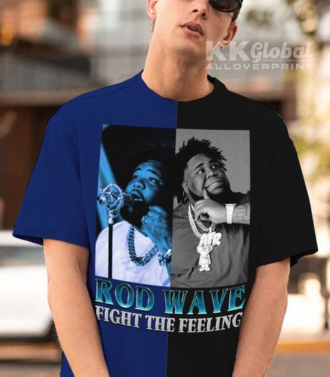 Rod Wave Split Shirt, Y2K 90s Merch Vintage Fight The Feeling Shirt, Rod Wave 2023 Graphic  Split Tee - 050723S10-72