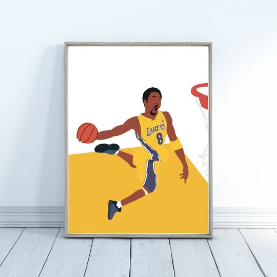 Kobe Bryant Poster, Kobe Bryant, Dunk Poster, Basketball Poster