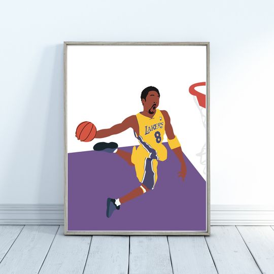 Kobe Bryant Poster, Kobe Bryant, Dunk Poster, Basketball Poster