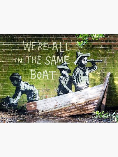 Banksy - 'We're all in the same Boat' Premium Matte Vertical Poster