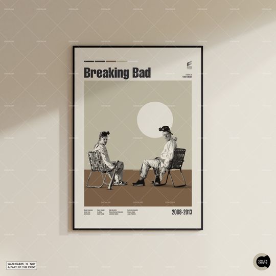 Breaking Bad, Bryan Cranston, Midcentury Modern Vintage Poster