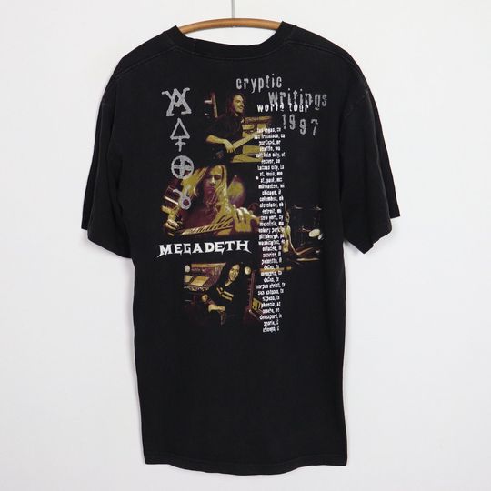vintage 1997 Megadeth Cryptic Writings World Tour Shirt