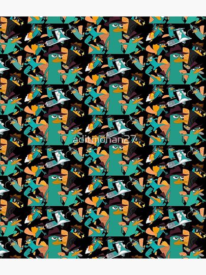 Perry the platypus phineas and ferb collage design  Backpack