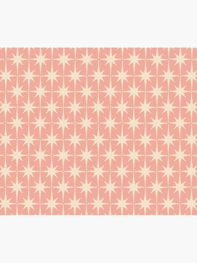 Atomic Age 1950s Retro Starburst Pattern in Cream and Blush Pink Shower Curtain