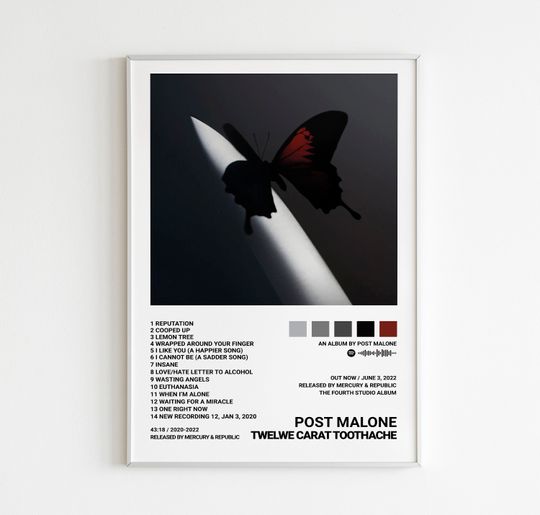 Post Malone Poster / Twelve Carat Toothache Poster