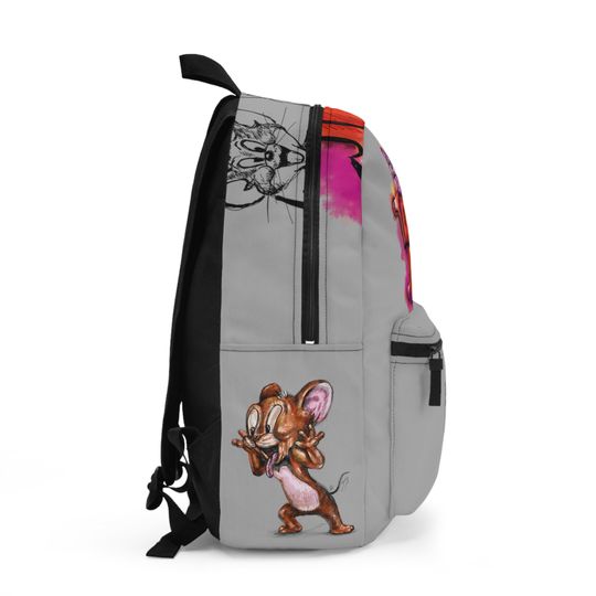 Tom and Jerry Gray Kids Shool Backpack