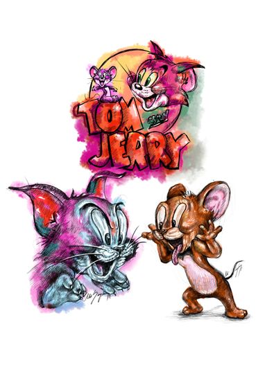 Tom and Jerry Gray Kids Shool Backpack