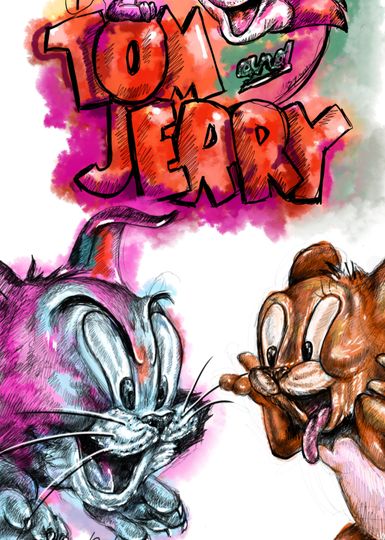 Tom and Jerry Gray Kids Shool Backpack