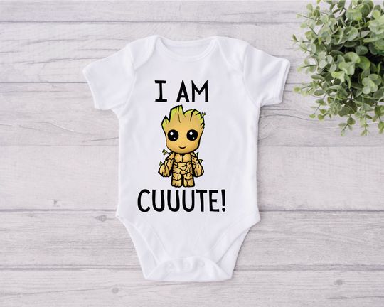 I Am Cuuute Onesie, Groot Baby Clothe