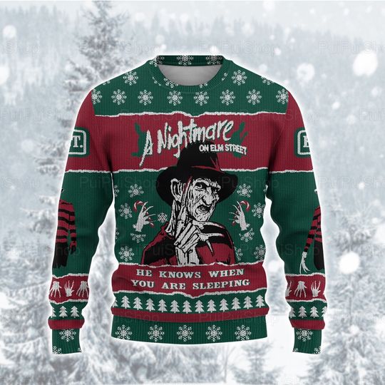 Freddy Krueger Christmas Sweater, Freddy Ugly Sweaters