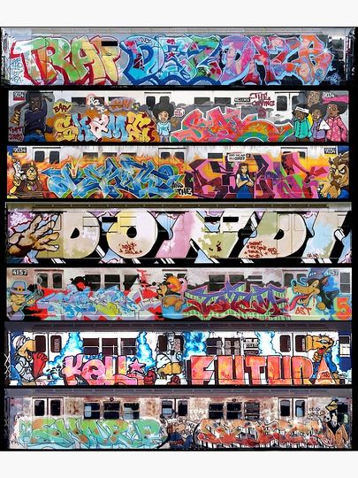 New York Subway graffiti Premium Matte Vertical Poster