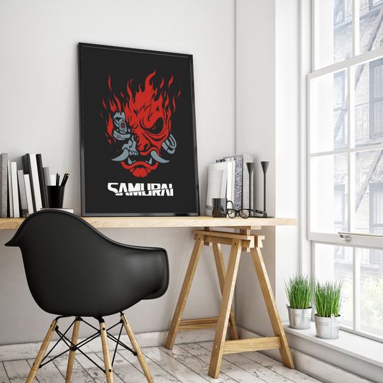 Cyberpunk 2077 Poster | Samurai Logo Poster | Gaming Poster
